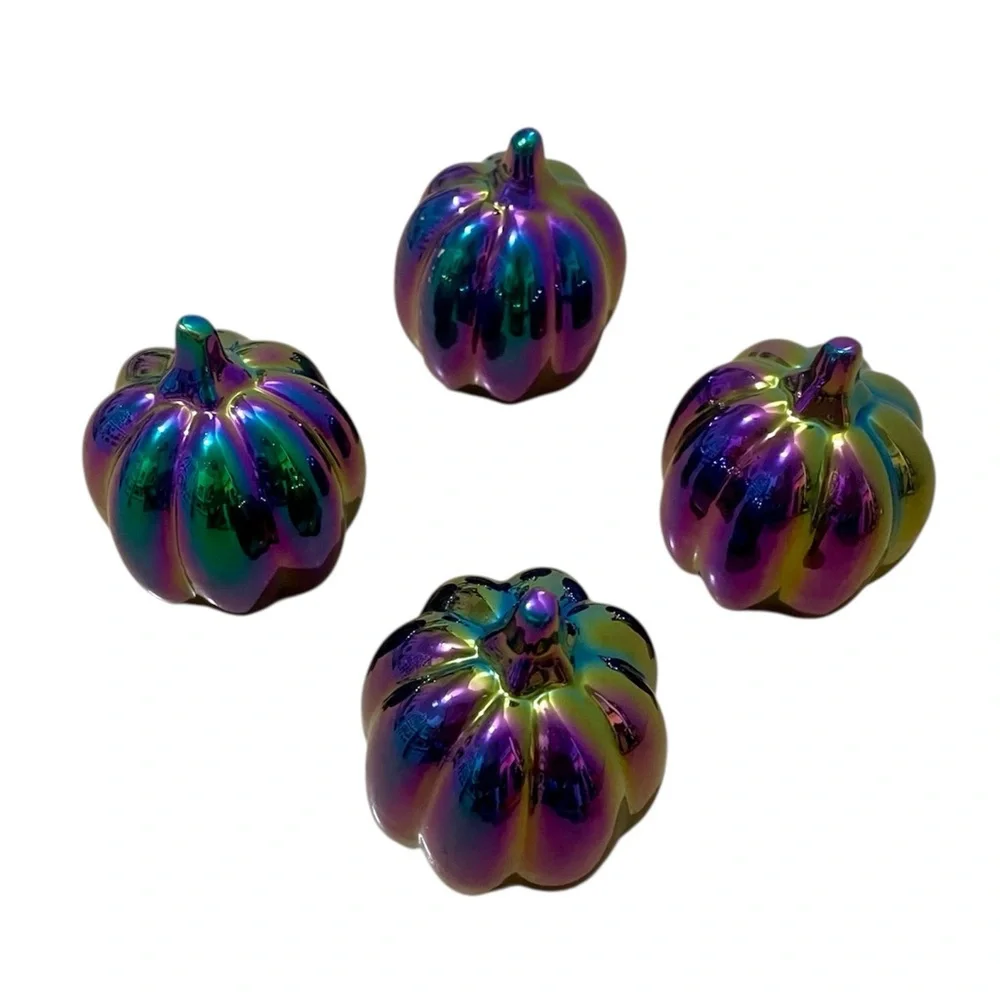 Target Ceramic Iridescent Mini Pumpkins Decor - Set of 4